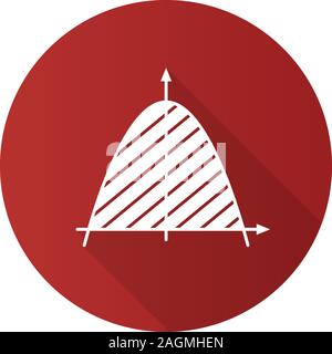 Coordinate system flat design long shadow glyph icon. Maths analysis. Parabola area. Algebra. Axis system. Vector silhouette illustration Stock Vector