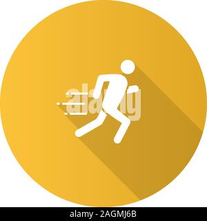 Runner Flat Icon Running Man Vector Silhouette Run Concept Shadow Sprinter  Stock Illustration - Download Image Now - iStock