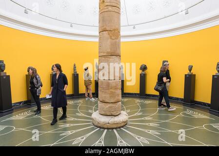 Glyptotek Copenhagen, view of people visiting the Egyptian collection inside the Kampmann building of the Glyptotek museum, Copenhagen, Denmark. Stock Photo