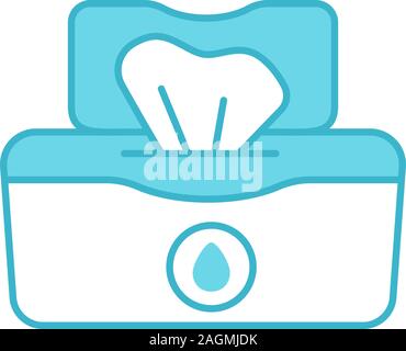 Wet wipes pack color icon. Tissues. Antibacterial napkins. Isolated vector illustration Stock Vector