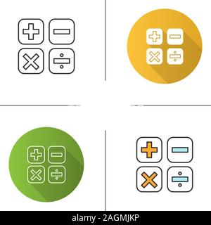 Maths symbols color icon. Calculating. Elementary mathematics. Plus ...