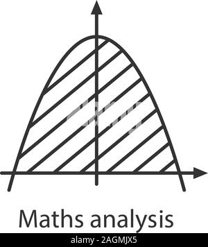 Coordinate system linear icon. Thin line illustration. Maths analysis. Parabola area. Algebra. Axis system. Contour symbol. Vector isolated outline dr Stock Vector