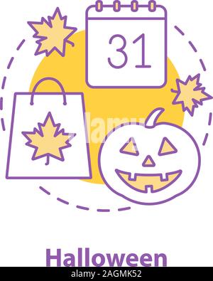 Halloween concept icon. October 31st idea thin line illustration. Autumn. Vector isolated outline drawing Stock Vector