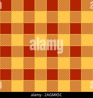 Seamless geometric plaid pattern in red and orange shades for textiles, packaging, paper printing, simple backgrounds and texture. Stock Vector
