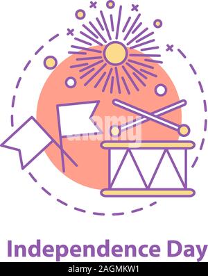 Independence Day concept icon. July 4th idea thin line illustration. Holiday celebration. Vector isolated outline drawing Stock Vector
