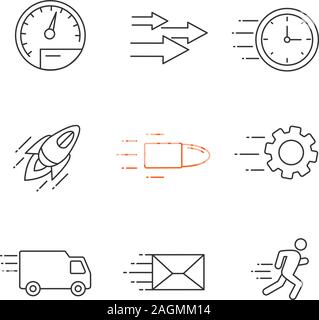 Speed arrows linear icon. Thin line illustration. Fast motion. Contour  symbol. Vector isolated outline drawing Stock Vector Image & Art - Alamy