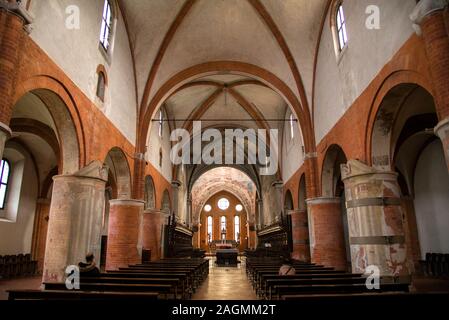 Milan , Italy, Chiaravalle  01 December 2018 : Interiors of the Chiaravalle Abbey Stock Photo