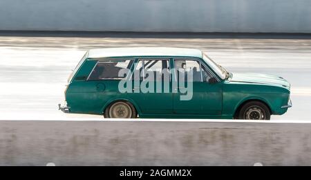 April, 20, 2019 : Santa Pod, Milton Keynes, United Kingdom. Just one of many super powered vehicles to race at the world famous Santa Pod race track, Stock Photo