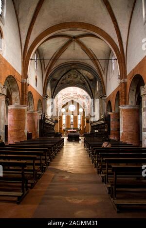 Milan , Italy, Chiaravalle  01 December 2018 : Interiors of the Chiaravalle Abbey Stock Photo