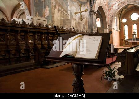 Milan , Italy, Chiaravalle  01 December 2018 : Interiors of the Chiaravalle Abbey Stock Photo