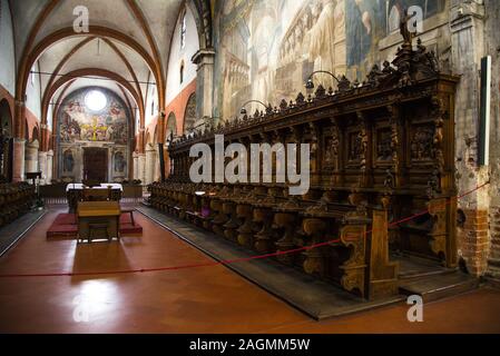 Milan , Italy, Chiaravalle  01 December 2018 : Interiors of the Chiaravalle Abbey Stock Photo