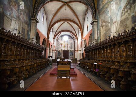 Milan , Italy, Chiaravalle  01 December 2018 : Interiors of the Chiaravalle Abbey Stock Photo