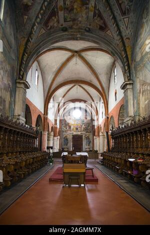 Milan , Italy, Chiaravalle  01 December 2018 : Interiors of the Chiaravalle Abbey Stock Photo