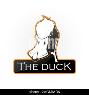 Duck on a white background. Vector duck with room for text. Stock Vector