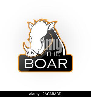 Boar on a white background. Vector boar with room for text. Stock Vector