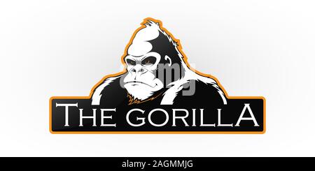 Gorilla on a white background. Vector gorilla with room for text. Stock Vector