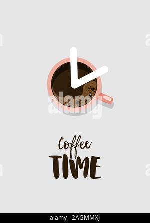 poster with coffee and cookies Stock Vector