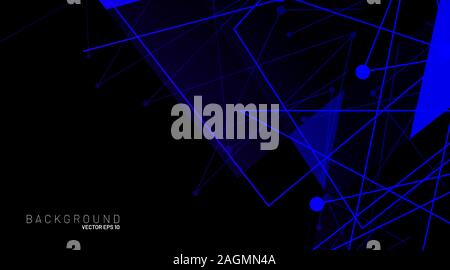 abstract vector background. polygonal space low poly dark background with connecting dots and lines . Vector Illustration For Wallpaper, Banner Stock Vector