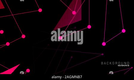 abstract vector background. polygonal space low poly dark background with connecting dots and lines . Vector Illustration For Wallpaper, Banner Stock Vector