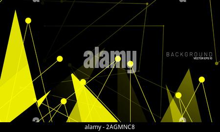 abstract vector background. polygonal space low poly dark background with connecting dots and lines . Vector Illustration For Wallpaper, Banner Stock Vector