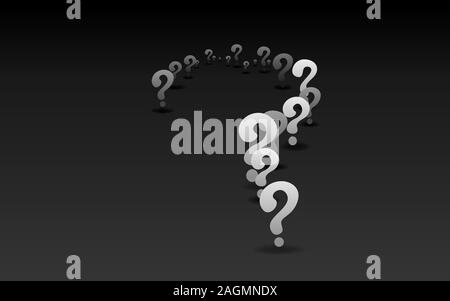 Question signs When word, FAQ help. problem solve realistic vector ...