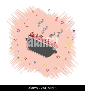 icon barbecue. Comic book style icon with splash effect. flat style. Isolated on white background. Stock Vector