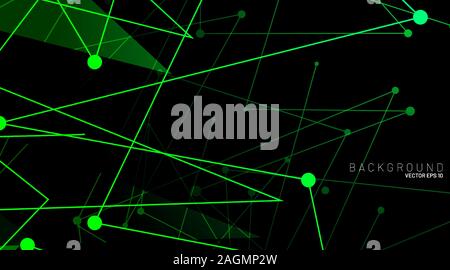 abstract vector background. polygonal space low poly dark background with connecting dots and lines . Vector Illustration For Wallpaper, Banner Stock Vector
