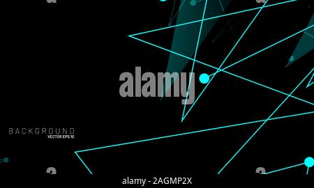 abstract vector background. polygonal space low poly dark background with connecting dots and lines . Vector Illustration For Wallpaper, Banner Stock Vector