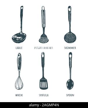 Vector set kitchen tool.  Stock Vector