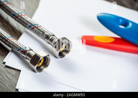 Water fittings and connections with segments Stock Photo