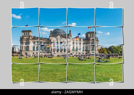 The building of the Reichstag was built between 1884 and 1894 by Paul Wallott, Berlin, Germany, Europe Stock Photo