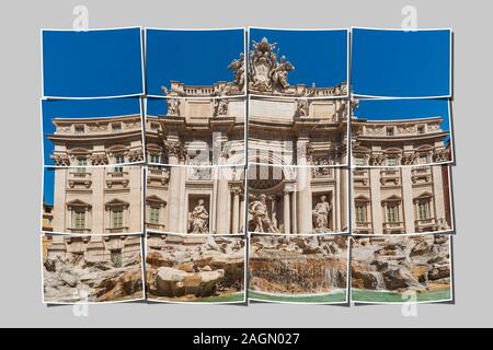 The Trevi Fountain is the largest fountain in Rome. It was built at the end of Palazzo Poli from 1732 to 1762 , Rome, Lazio, Italy, Europe Stock Photo