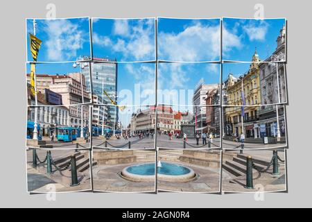 The Ban Jelacic square is the central square of the Croatian capital. It is located in the lower town (Donji grad) from Zagreb, Croatia, Europe Stock Photo