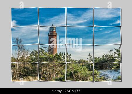 The lighthouse Darsser Ort is located in the northwest of the peninsula Fischland-Darss-Zingst on the Baltic Sea, Germany, Europe Stock Photo