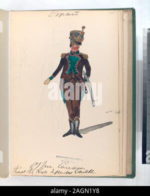 Draper Fund; Officier [...]. Reg. Ligera Infanteria Castilla. 1811 Stock Photo