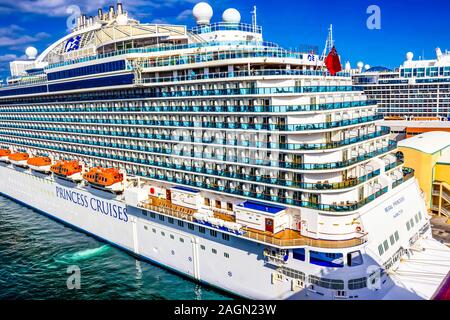 Fort Lauderdale - December 1, 2019: Regal Princess cruise ship docked at seaport Port Everglades Stock Photo