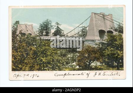 Postcard series number: 5568 1901-1902. Included occasional reprints from 1000 series.; Old Chain Bridge, Newburyport, Mass. Stock Photo