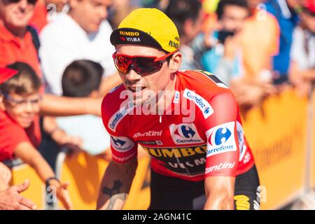 San Vicente de la Barquera, Spain-September 7, 2019: Primož ROGLIC, cyclist of the Jumbo-Visma Team during stage 14 of La Vuelta a España. Stock Photo