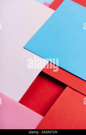 Abstract geometric shape color background. Pastel colorful geometry minimal layout. Unique pop art linear wallpaper design. Color sample composition t Stock Photo