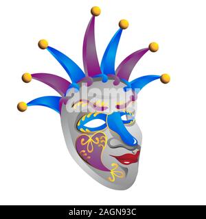 Carnival mask on a white isolated background. Vector image Stock Vector