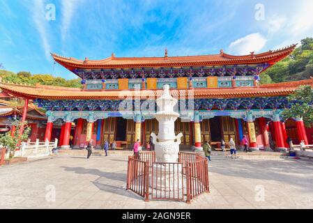 Main Building of Yuantong Temple, Chinese Buddhist Temple in Kunming, China Stock Photo