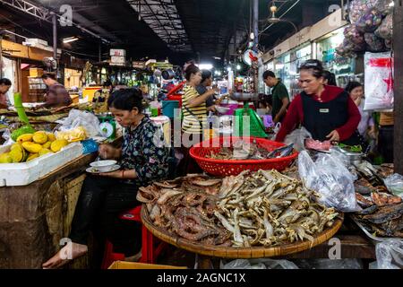 Women Selling Food At The Russian Market, Phnom Penh, Cambodia. Stock Photo