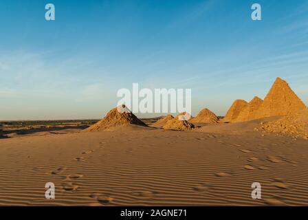 Pyramids, Royal Necropoiis, Nuri near Karima, northern Sudan Stock Photo