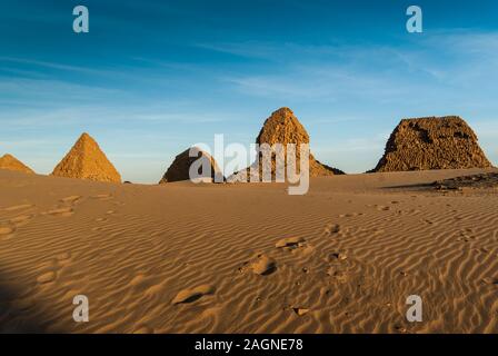 Pyramids, Royal Necropoiis, Nuri near Karima, northern Sudan Stock Photo