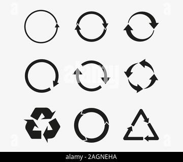 Arrows refresh, recycling icon. Vector illustration, flat design Stock Vector