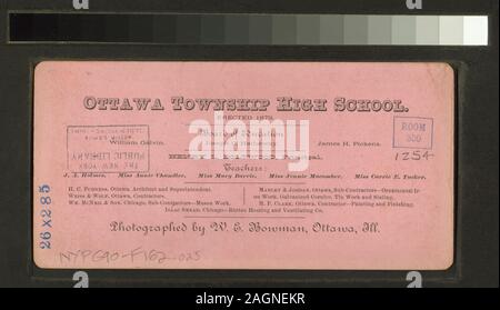 Ottawa Township High School Erected 1879  Ottawa Township High School. Erected 1879.; Ottawa Township High School. Erected 1879. Stock Photo