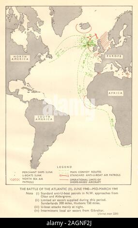 World War II: Battle of The Atlantic. Scene in the Admiralty Plotting ...