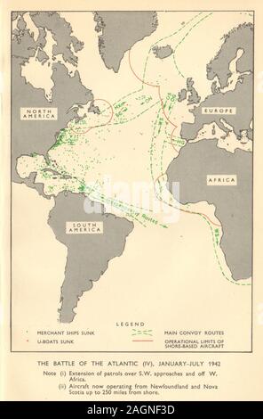 World War II: Battle of The Atlantic. Scene in the Admiralty Plotting ...