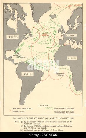 World War II: Battle of The Atlantic. Scene in the Admiralty Plotting ...