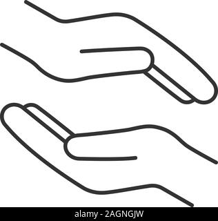 Charity linear icon. Donation. Islamic zakat. Helping hands. Thin line ...